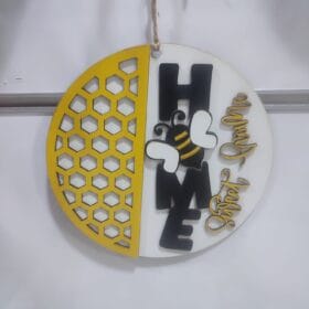 Home Sweet Home Arı Temalı Dekoratif Kapı & Duvar Süsü