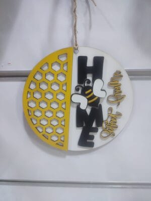 Home Sweet Home Arı Temalı Dekoratif Kapı & Duvar Süsü