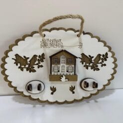 Ahşap kapı giriş anahtarlık - dekoratif ev figürlü tasarım