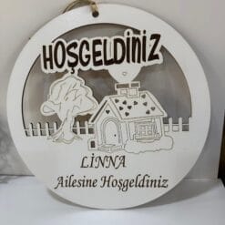 ahşap hoşgeldiniz kapı süsü,dekoratif tabela, ev hediyesi