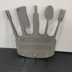 Mutfağımı seviyorum ahşap askılık - linnadanhediyelik